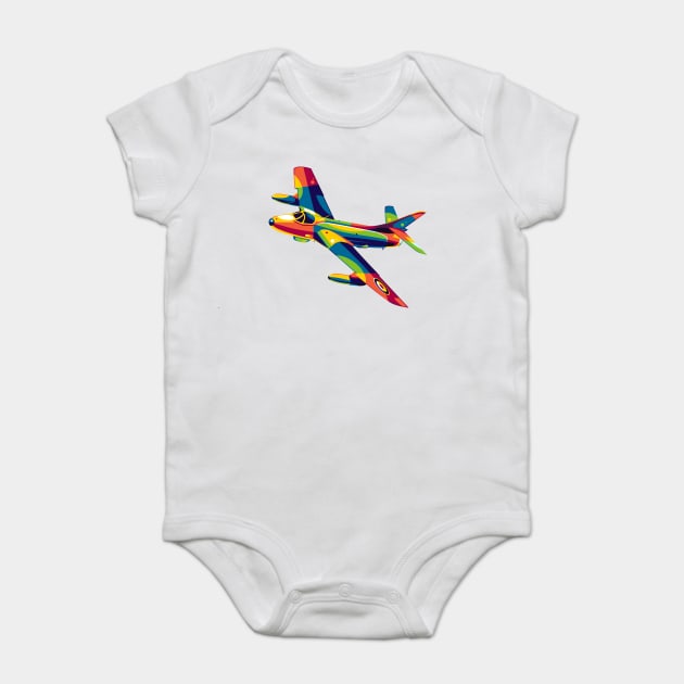 Hawker Hunter Flying Bird Baby Bodysuit by wpaprint